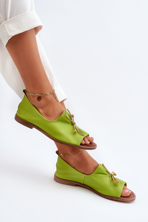 Zazoo 2660 Women's Leather Ballerina Flats Lime Zazoo 2660 Women's Leather Ballerina Flats Lime
