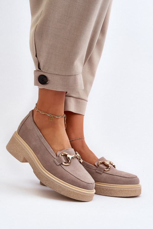 Zazoo 3429 Suede Women's Moccasins With Decoration Brown