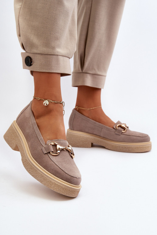 Zazoo 3429 Suede Women's Moccasins With Decoration Brown