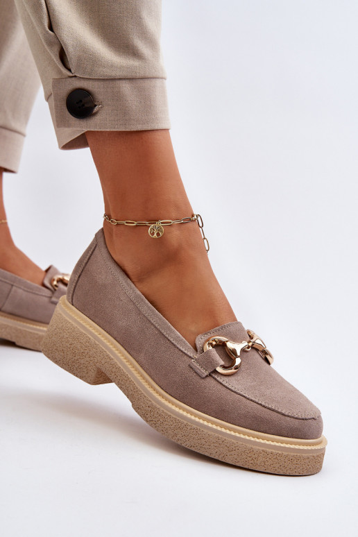 Zazoo 3429 Suede Women's Moccasins With Decoration Brown