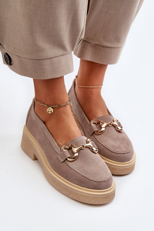 Zazoo 3429 Suede Women's Moccasins With Decoration Brown