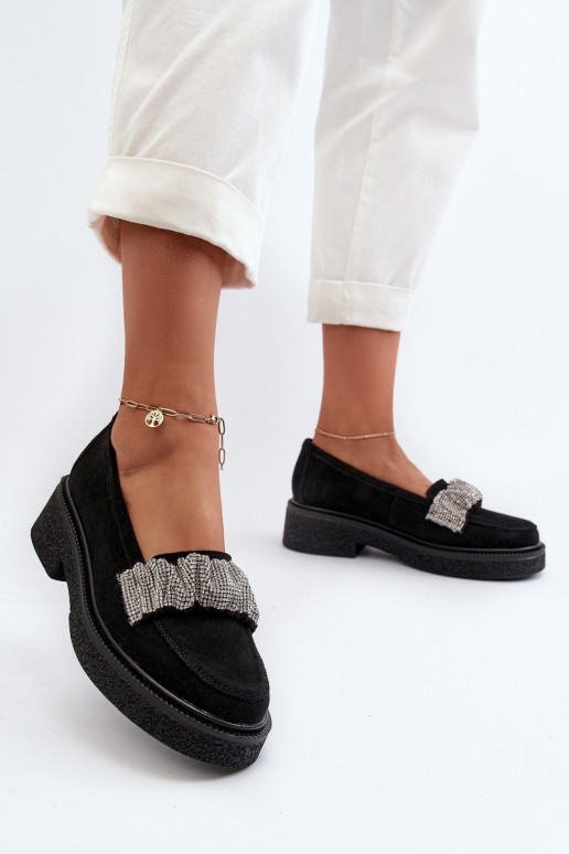 Zazoo 3419 Mokasyny Damskie ZamszowewithOzdobnym Paseczkiem Czarne Zazoo 3419 Mokasyny Damskie ZamszowewithOzdobnym Paseczkiem Czarne