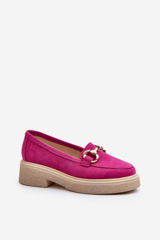 Zazoo 3429 Suede Women's Moccasins with Decoration Fuchsia Zazoo 3429 Suede Women's Moccasins with Decoration Fuchsia