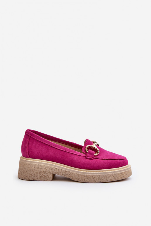 Zazoo 3429 Suede Women's Moccasins with Decoration Fuchsia Zazoo 3429 Suede Women's Moccasins with Decoration Fuchsia