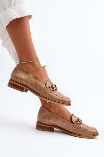 Leather Women's Patent Loafers Laura Messi 2760 Brown 2