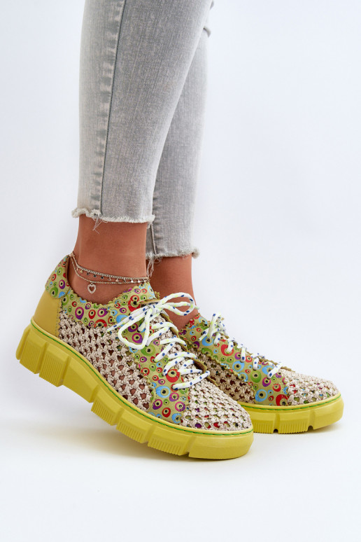 Women's Leather Loafers Maciejka 05850-09 Lime Women's Leather Loafers Maciejka 05850-09 Lime