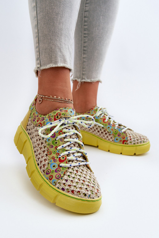 Women's Leather Loafers Maciejka 05850-09 Lime Women's Leather Loafers Maciejka 05850-09 Lime