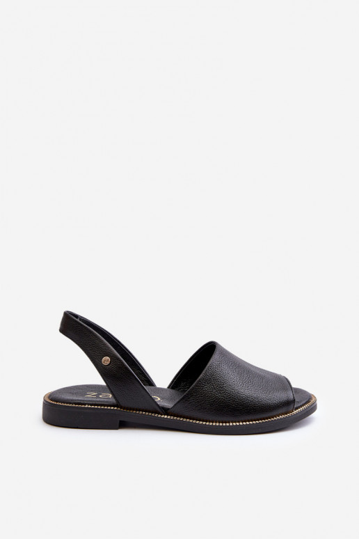 Leather Slip-on Sandals Black Alivia Leather Slip-on Sandals Black Alivia