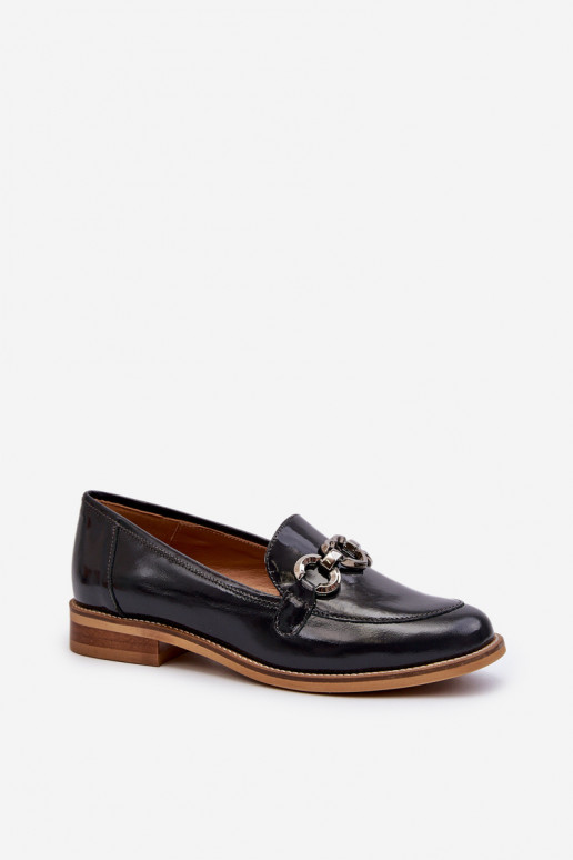 Leather Women's Patent Loafers Laura Messi 2760 Navy Leather Women's Patent Loafers Laura Messi 2760 Navy