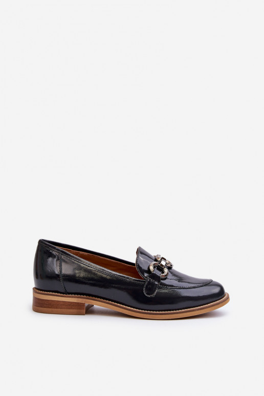 Leather Women's Patent Loafers Laura Messi 2760 Navy Leather Women's Patent Loafers Laura Messi 2760 Navy