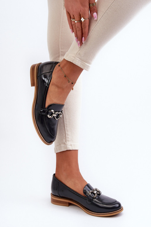 Leather Women's Patent Loafers Laura Messi 2760 Navy Leather Women's Patent Loafers Laura Messi 2760 Navy