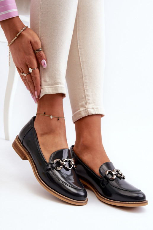 Leather Women's Patent Loafers Laura Messi 2760 Navy Leather Women's Patent Loafers Laura Messi 2760 Navy