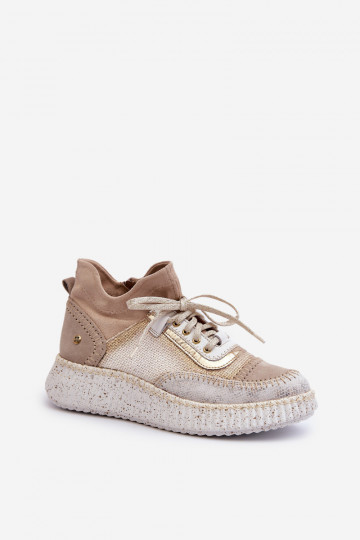 Women's Suede Shoes by Maciejka 06405-04 Beige 2