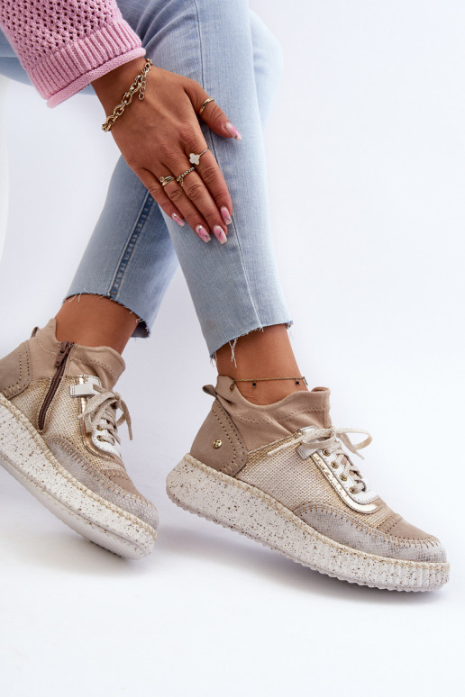 Women's Suede Shoes by Maciejka 06405-04 Beige Women's Suede Shoes by Maciejka 06405-04 Beige