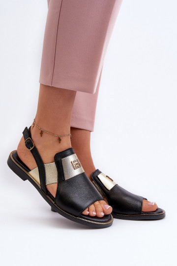 Zazoo 40385 Women's Leather Sandals Black 2