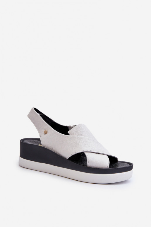 Zazoo 40256 Leather Wedge Sandals White Zazoo 40256 Leather Wedge Sandals White