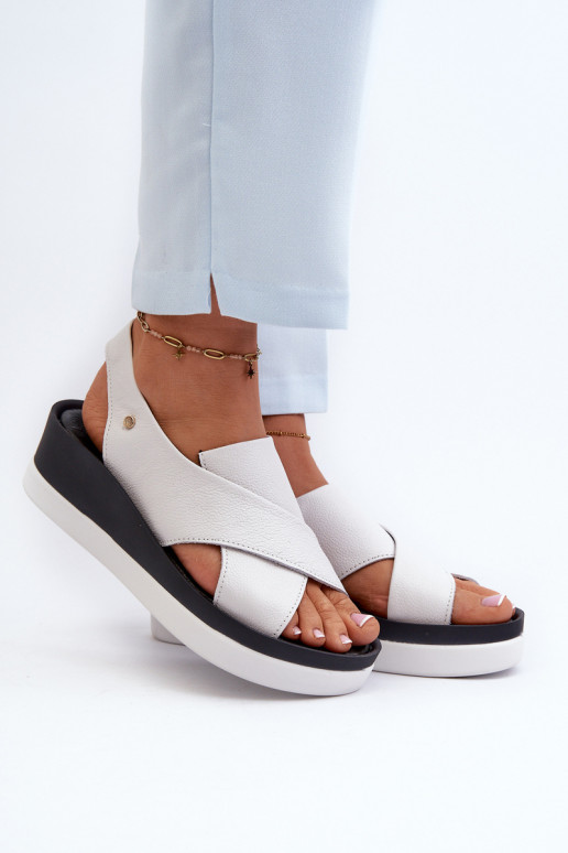 Zazoo 40256 Leather Wedge Sandals White Zazoo 40256 Leather Wedge Sandals White