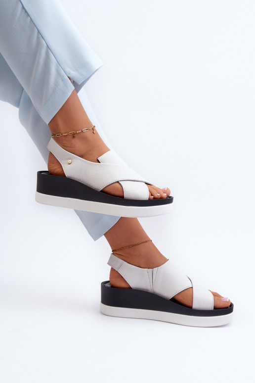 Zazoo 40256 Leather Wedge Sandals White Zazoo 40256 Leather Wedge Sandals White