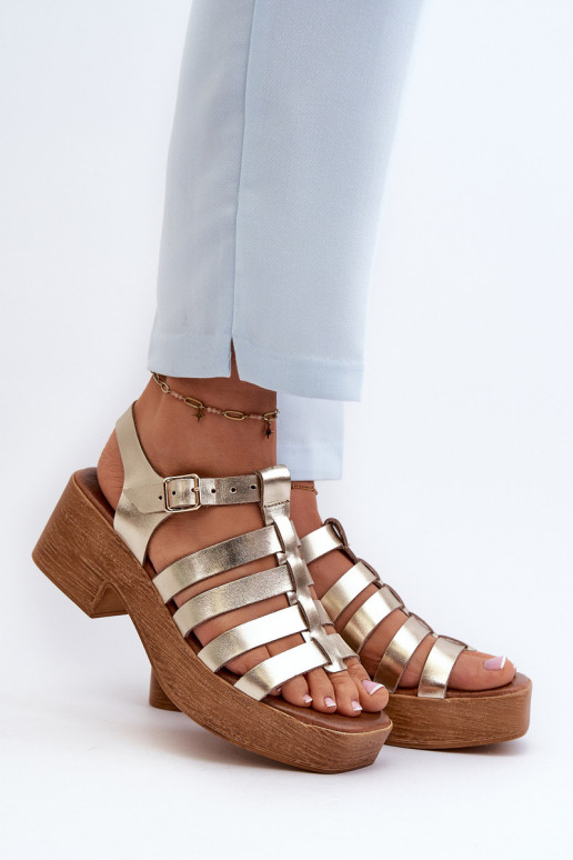 Zazoo 40410 Women's Leather Sandals Gold Zazoo 40410 Women's Leather Sandals Gold
