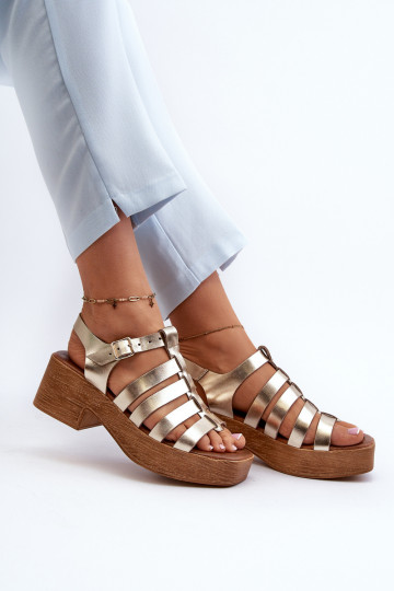 Zazoo 40410 Women's Leather Sandals Gold 2