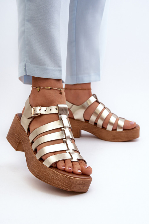 Zazoo 40410 Women's Leather Sandals Gold Zazoo 40410 Women's Leather Sandals Gold