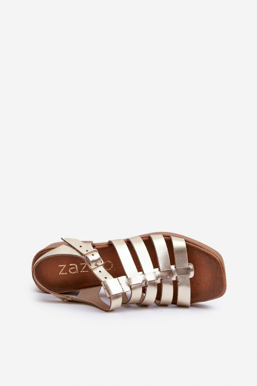Zazoo 40410 Women's Leather Sandals Gold Zazoo 40410 Women's Leather Sandals Gold