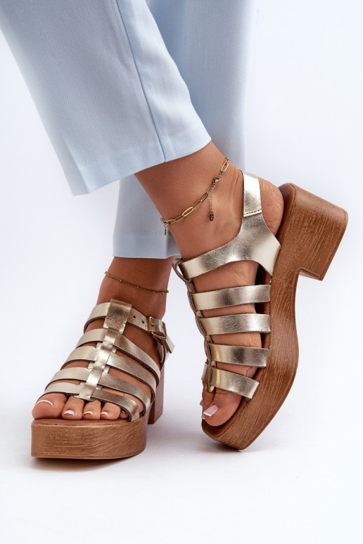 Zazoo 40410 Women's Leather Sandals Gold Zazoo 40410 Women's Leather Sandals Gold
