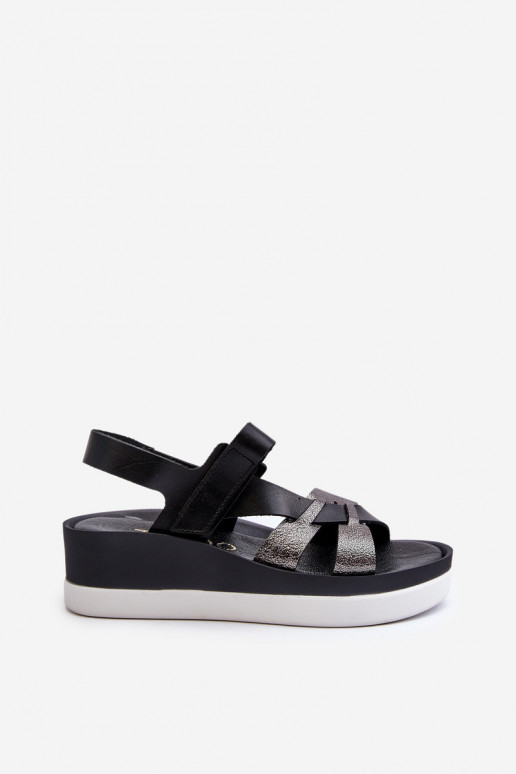 Zazoo 40397 Women's Leather Platform Sandals Black Zazoo 40397 Women's Leather Platform Sandals Black