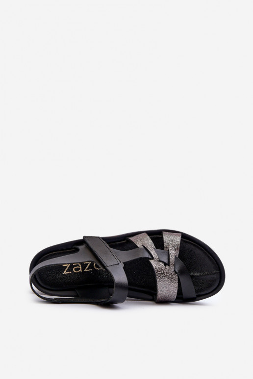 Zazoo 40397 Women's Leather Platform Sandals Black Zazoo 40397 Women's Leather Platform Sandals Black