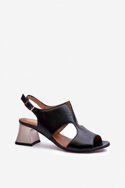 Women's Leather High Heel Sandals by Maciejka 06566-01 Black Women's Leather High Heel Sandals by Maciejka 06566-01 Black