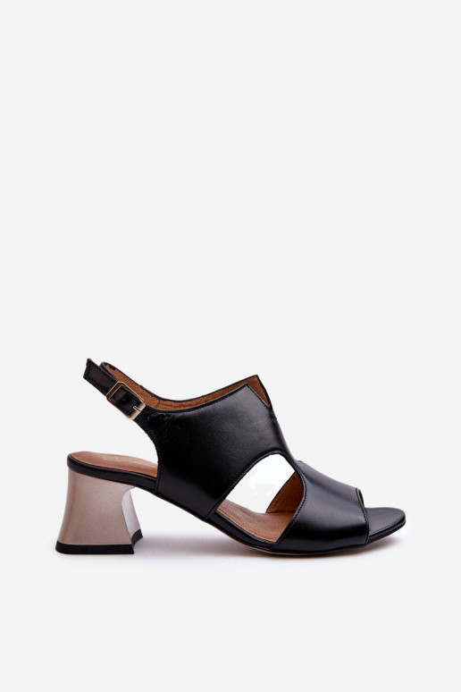 Women's Leather High Heel Sandals by Maciejka 06566-01 Black Women's Leather High Heel Sandals by Maciejka 06566-01 Black