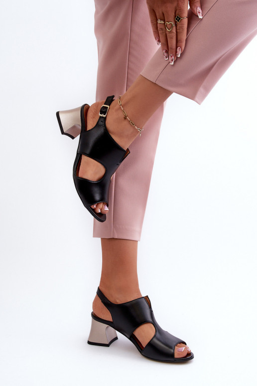 Women's Leather High Heel Sandals by Maciejka 06566-01 Black Women's Leather High Heel Sandals by Maciejka 06566-01 Black