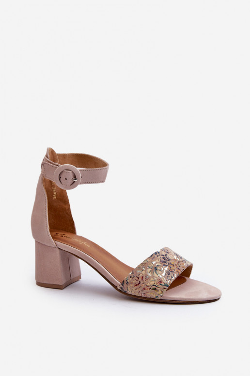 Suede High Heel Sandals by Maciejka 04141-49 Beige Suede High Heel Sandals by Maciejka 04141-49 Beige