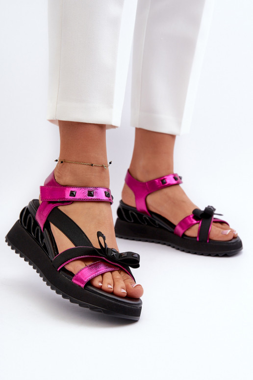 Women's Sandals with Bow D&A CR956 Fuchsia Women's Sandals with Bow D&A CR956 Fuchsia