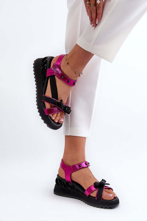 Sandały DamskiewithKokardką D&A CR956 Fuksja Sandały DamskiewithKokardką D&A CR956 Fuksja