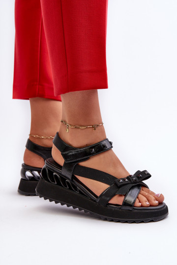 Women's Sandals with Bow D&A CR956 Black 2
