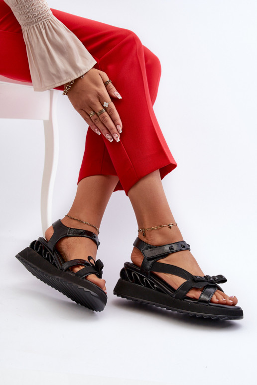 Women's Sandals with Bow D&A CR956 Black Women's Sandals with Bow D&A CR956 Black