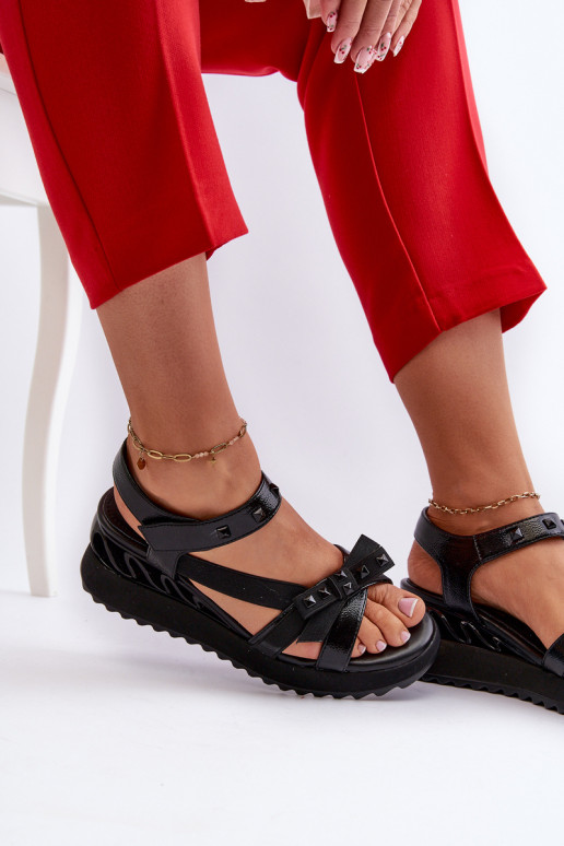 Women's Sandals with Bow D&A CR956 Black Women's Sandals with Bow D&A CR956 Black