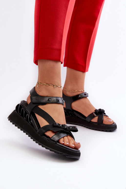 Women's Sandals with Bow D&A CR956 Black Women's Sandals with Bow D&A CR956 Black