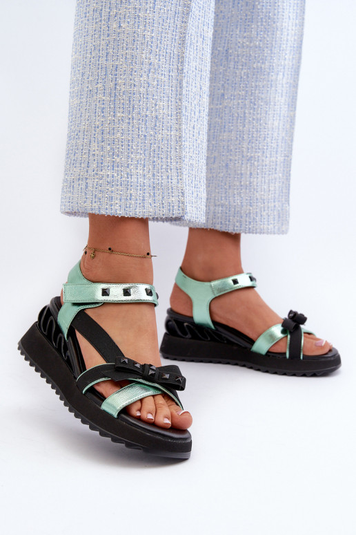 Women's Sandals With Bow D&A CR956 Green Women's Sandals With Bow D&A CR956 Green