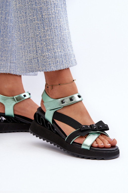 Women's Sandals With Bow D&A CR956 Green Women's Sandals With Bow D&A CR956 Green