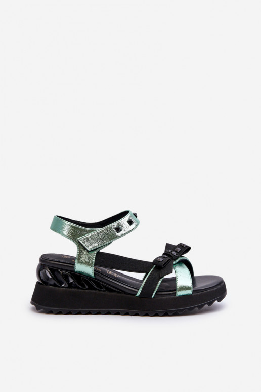 Women's Sandals With Bow D&A CR956 Green Women's Sandals With Bow D&A CR956 Green