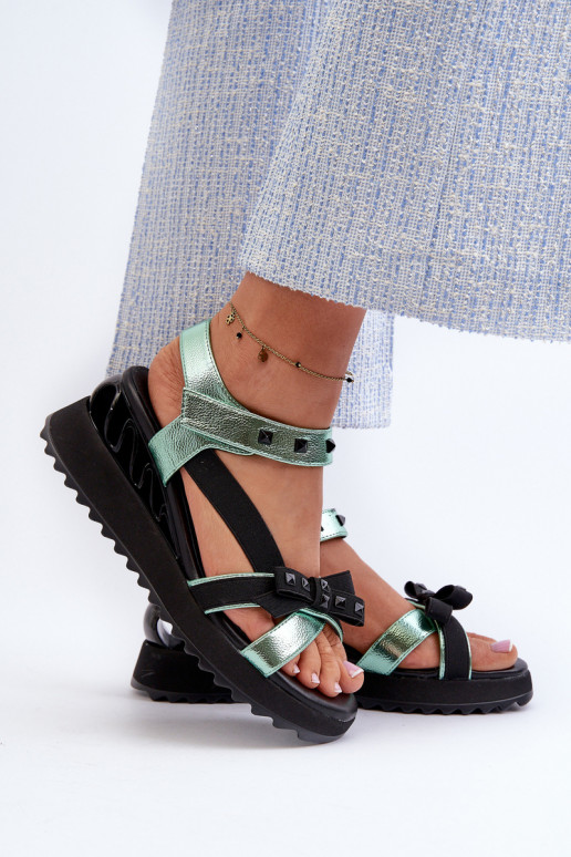 Women's Sandals With Bow D&A CR956 Green Women's Sandals With Bow D&A CR956 Green