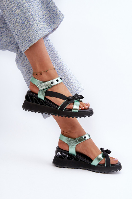 Women's Sandals With Bow D&A CR956 Green Women's Sandals With Bow D&A CR956 Green