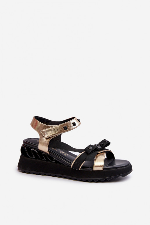 Women's Sandals With Bow D&A CR956 Gold Women's Sandals With Bow D&A CR956 Gold