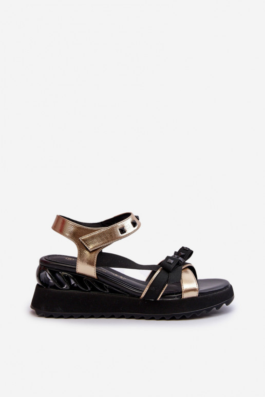 Women's Sandals With Bow D&A CR956 Gold Women's Sandals With Bow D&A CR956 Gold