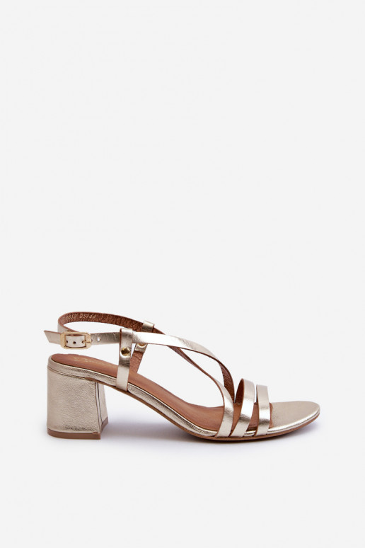 Suede Sandals With Low Heel Maciejka 06653-25 Golden Suede Sandals With Low Heel Maciejka 06653-25 Golden