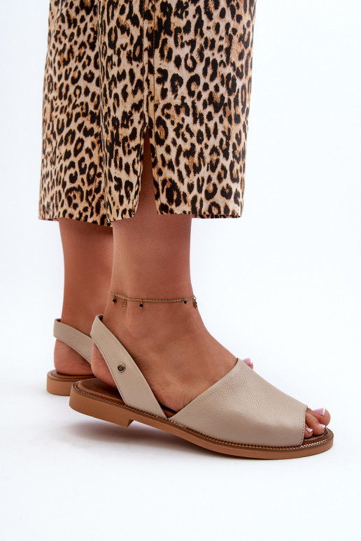 Zazoo 40327 Leather Slip-On Sandals Beige Zazoo 40327 Leather Slip-On Sandals Beige
