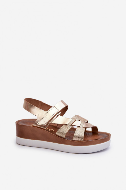 Zazoo 40397 Women's Leather Platform Sandals Gold Zazoo 40397 Women's Leather Platform Sandals Gold