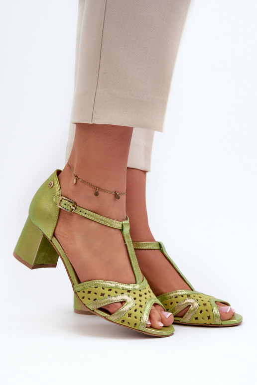 Women's Leather Sandals with Heels Maciejka 06551-09 Lime Women's Leather Sandals with Heels Maciejka 06551-09 Lime